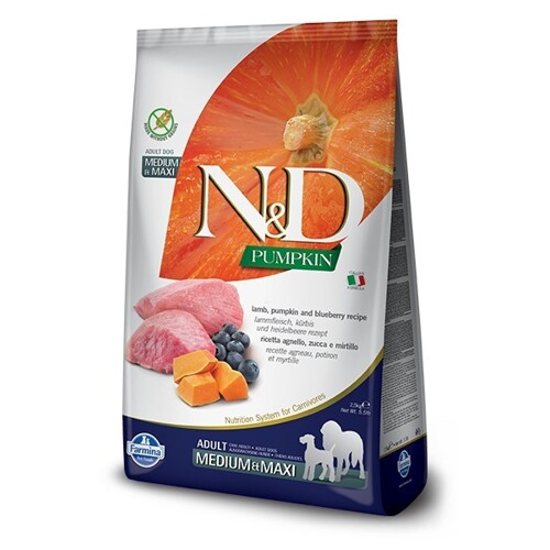 N&D dog PUMPKIN (GF) adult medium & maxi, lamb & blueberry 2,5 kg