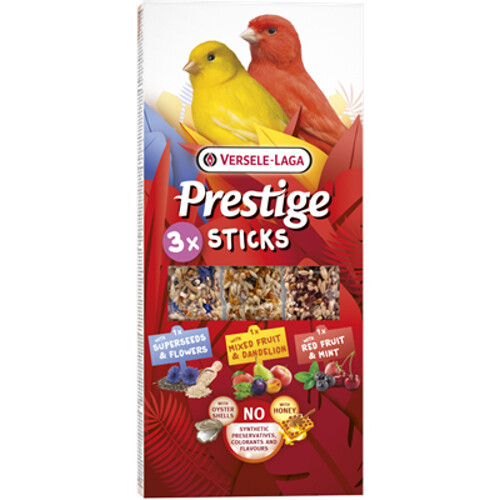 Pamlsok VL Prestige Sticks Canaries Triple Variety Pack- 3 tyčinky s rôznymi príchuťami 90 g