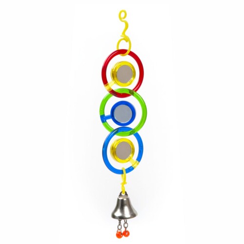 JK Animals plastová hračka – kruhy so zrkadlami a zvončekom (24,5 cm)