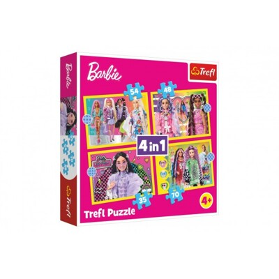 Puzzle 4v1 Šťastný svet Barbie