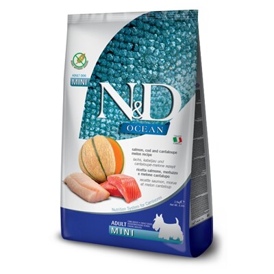 N&amp;D dog OCEAN GF adult mini, salmon, cod &amp; cantaloupe melon 7 kg