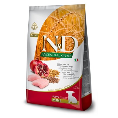 N&amp;D dog AG puppy mini, chicken, spelt, oats &amp; pomegranate 0,8 kg