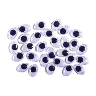 Dekorácia pohyblivé oči 10 mm, sada 30 ks