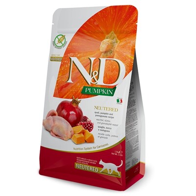 N&amp;D cat PUMPKIN (GF) adult, neutered, quail &amp; pomegranate 0,3 kg