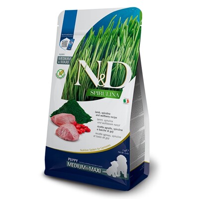N&amp;D dog SPIRULINA (GF) puppy medium &amp; maxi, lamb 7 kg