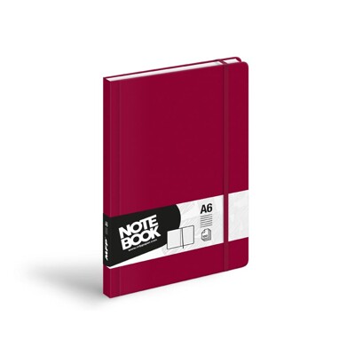 Záznamová kniha s gumičkou A6 linka 100l bordová