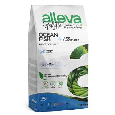 Alleva HOLISTIC dog puppy &amp; junior medium fish 12 kg