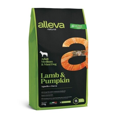 Alleva NATURAL dog adult medium &amp; maxi  lamb &amp; pumpkin 2 kg