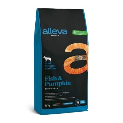 Alleva NATURAL dog adult medium &amp; maxi fish &amp; pumpkin 12 kg