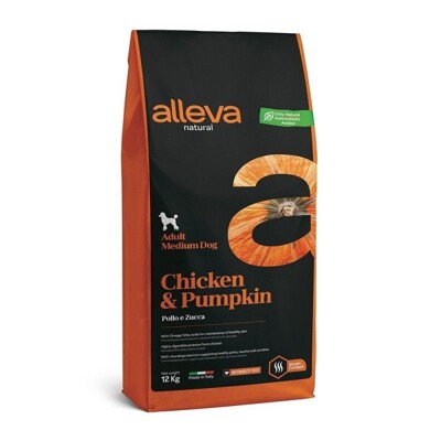 Alleva NATURAL dog adult medium chicken &amp; pumpkin 12 kg