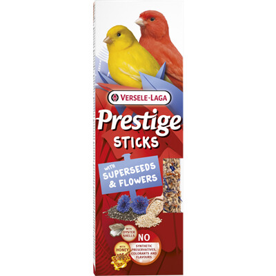 Pamlsok VL Prestige Sticks Canaries with Superseeds &amp; flowers 2 ks- tyčinka pr...