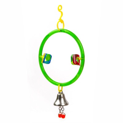 JK Animals hojdačka kruh so zvončekom, plastová hračka pre vtáky (21 × 11 cm)...